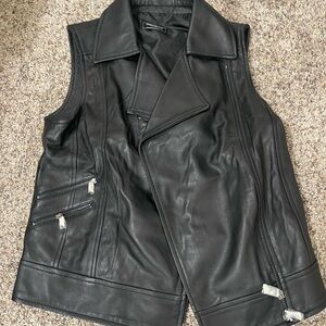 Yves Saint Laurent Black Leather Vest